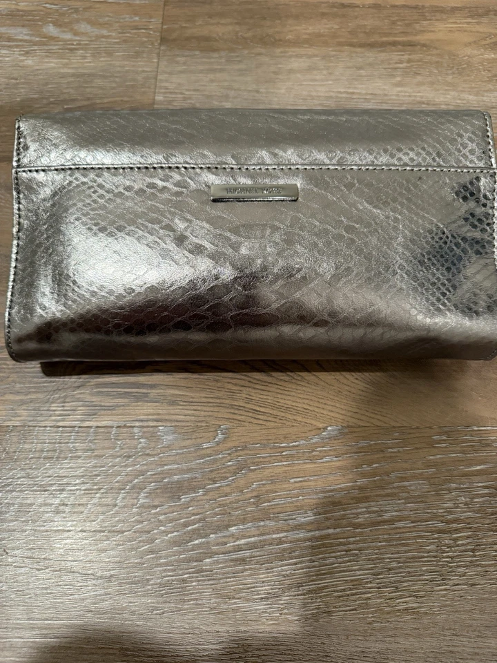 Michael Kors Metallic Studded Snakeskin Python Chain Shoulder Bag Clutch MINT - Image 4 of 4