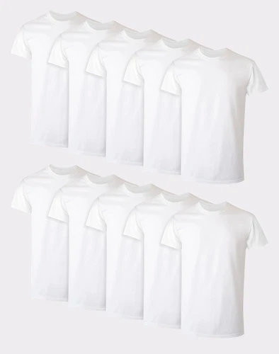 Hanes 10-Pack Men Tee T-Shirt ComfortSoft White Crewneck Undershirt Short Sleeve - product listing photo