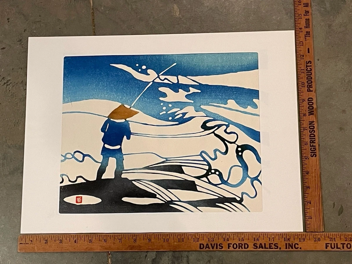 老式木刻版画古董日本版画| eBay