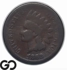 1868 Indian Head Cent Penny, Semi-Key Date, Lower Mintage