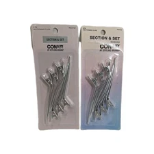 Conair Section & Hold Secure-Hold Hair Clips, Silver, 6-Pieces Lot Of 2 New
