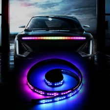 Car Engine Hood Light DRL LED Daytime Running Light Strip Flexible Waterproof