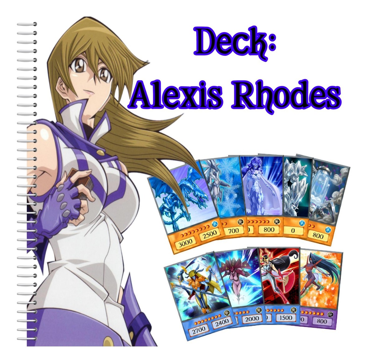 Yu-Gi-Ho GX - Deck Alexis Rhodes- Cards Anime Style