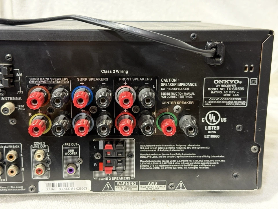 Onkyo TX-SR606 HDMI 7.1 Channel AV Stereo Receiver  * No Remote * - Image 4 of 4