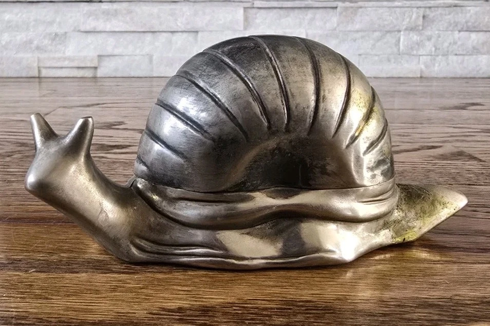 Vtg. Silver Plated Snail Butter Dish Salt Cellar Jam Glass Insert (no Knife)