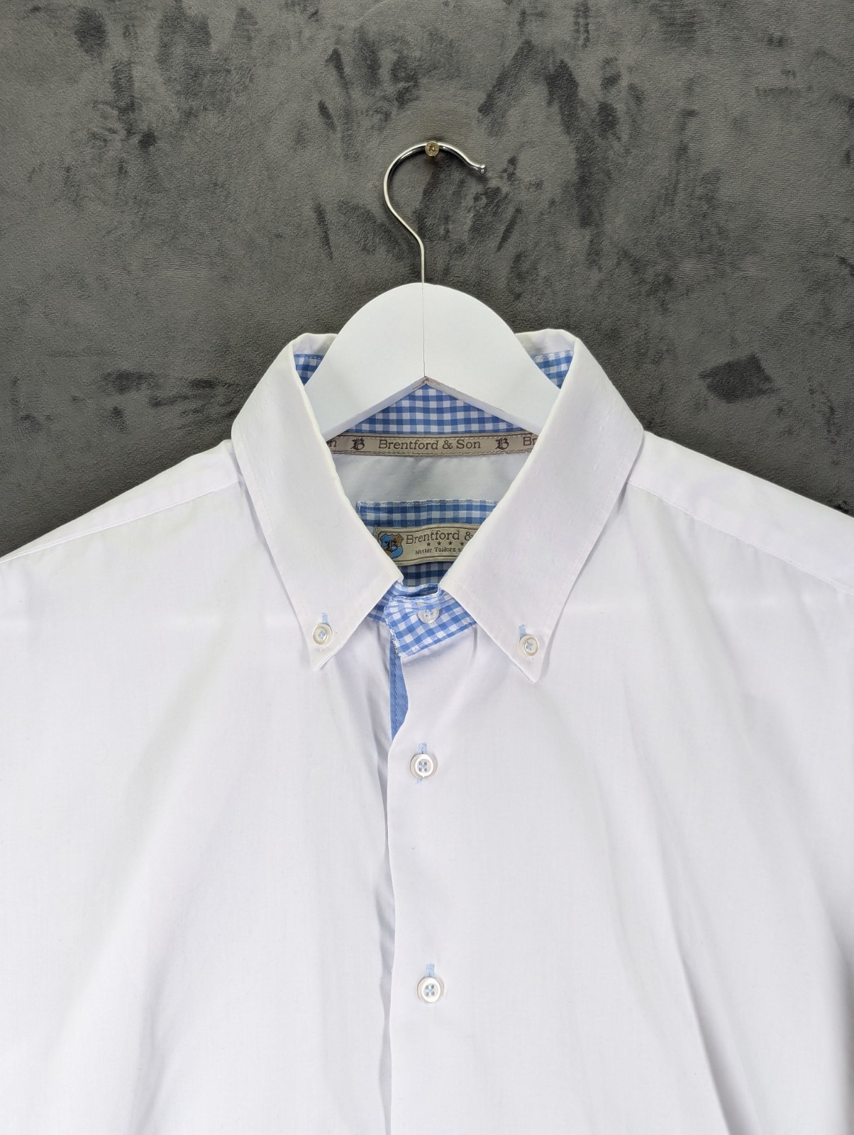 Brentford & Son Dress Shirt XL White Button Down Long Sleeve Tailored Mens image 2