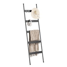 ELYKEN Blanket Ladder for Living Room, Farmhouse 5-Tier 17.3" x 63", Black