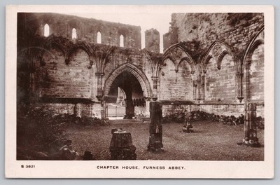 RPPC Kapitelhaus Furness Abtei Ruinen Topographie Lancs Anfang 1900 WHS