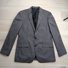 J.Crew Thompson Suit Jacket Blazer Mens 42L Grey 100 Wool 2-Button 47226