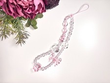 Lovely Clear Beads Phone Wrist Strap/Lanyard, Pink, Bow, Gummy Bear, Heart