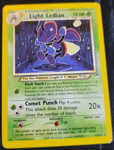 Light Ledian # 24/105 Neo Destiny Set Pokemon Trading TCG Rares Game Cards LP