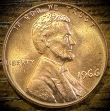 1966 Lincoln Memorial Cent Uncirculated BU 1 One Coin From Original Rolls