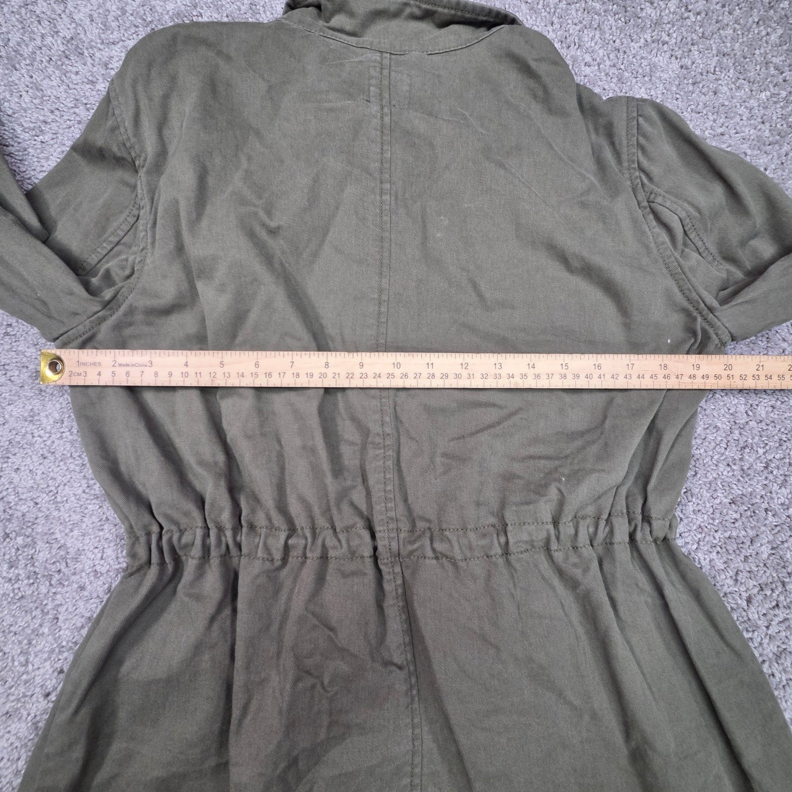 GAP Olive Green Utility Jacket Drawstring Waist W… - image 11