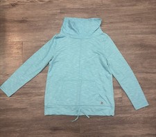 T by Talbots Turquoise Space Dye Cowl Neck Pullover Sweatshirt - Size M