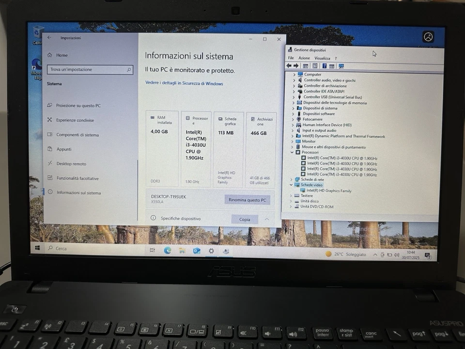 Notebook ASUS P550L Intel i3 4GB RAM 500GB HDD + Alimentatore - Immagine 2 di 4