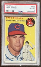1954 Topps #159 Dave Philley, Cleveland Indians, PSA 6