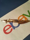 SWANK Scimitar Sword Gold Tone Vintage Mother of Pearl White Handle Tie Bar Clip — photo 3