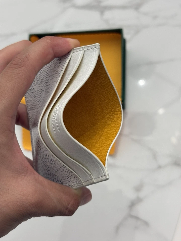 Cartera de bolsillo delgada tarjetero blanco pera Foto 2 de 4