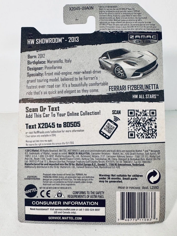 HW 2025 extremadamente raro **Zamac** 2013 - Ferrari F12berlinette Foto 4 de 4