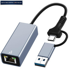 USB C to Ethernet Adapter,USB C RJ45 Gigabit LAN 1000 Mbps Wired Network