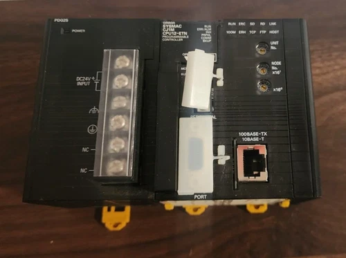 Omron PLC, CJ1M-CPU12-ETN with Power Supply, CJ1W-PD025