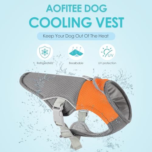 AOFITEE Dog Cooling Vest, Dog UV Protection Shirt, Breathable XXLarge