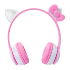 Hello Kitty Limited Edition Cat Ear Bow Wireless Light Up Headphones Sanrio New