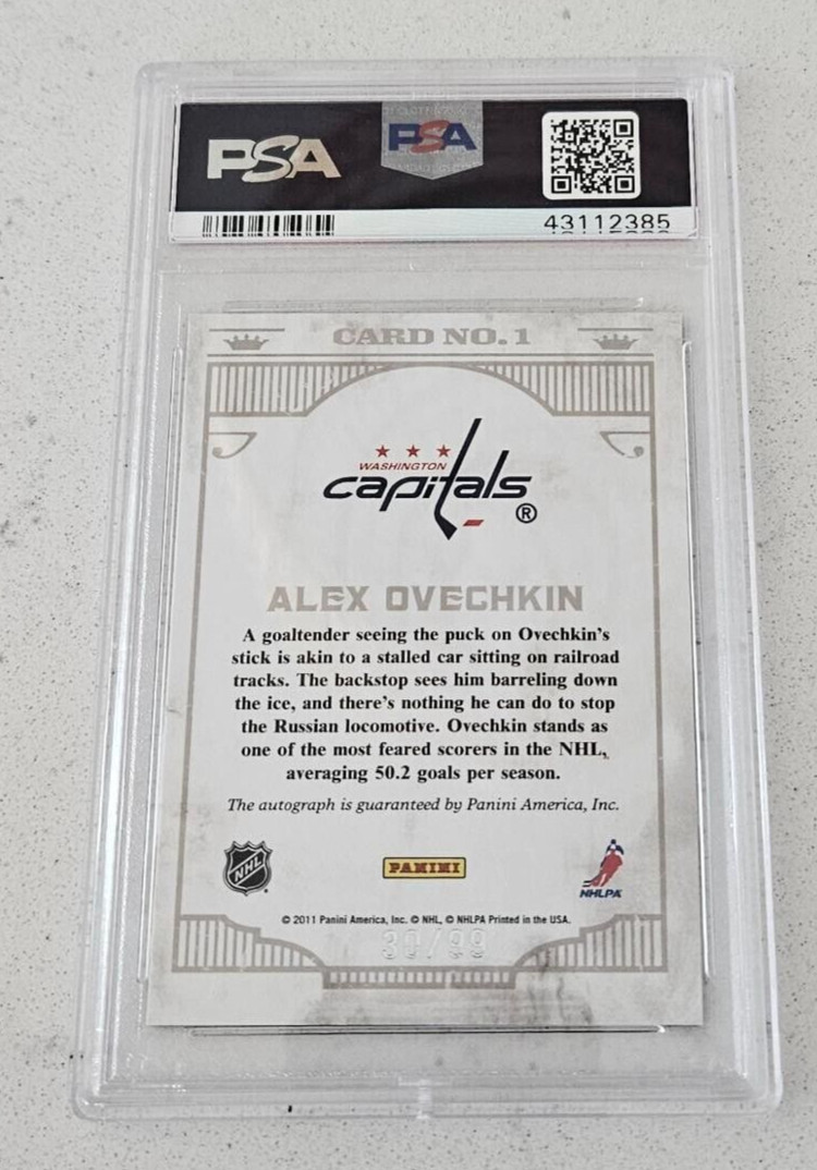 Alex Ovechkin Crown Royale Ice Kings Autograph On Card AUTO /99 PSA 10 Gem Mint view 2