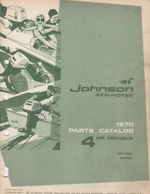 1970 JOHNSON SEA-HORSE OUTBOARD 4 HP PARTS MANUAL 384393 (557) | eBay