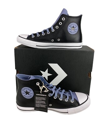 NEW Converse Chuck Taylor All Star Hi Leather Black Shoes Mens Size 11.5 A06570C