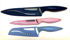 CORE Kitchen 3 Piece Knife Set Chef, Utility, Santoku with Sheath Guards