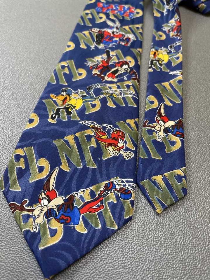 Corbata de Colección NFL 1993 Oficial Looney Tunes Surrey Cuello Bugs Wiley Taz Lucas Sam Foto 2 de 4