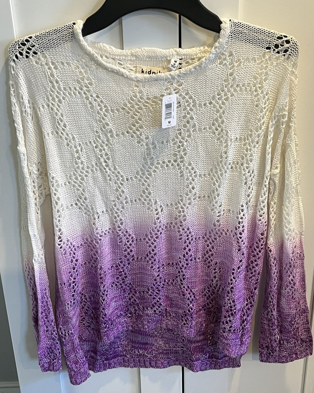 Kid Pix Girl's Purple and white Ombré Sweater, Youth Size Medium, 10