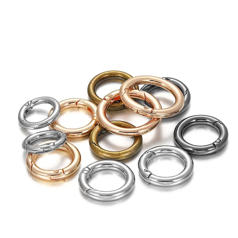 Metal O Ring Spring Clasps - Round Keychain Clasps Jewelry Making Supplies  5pcs