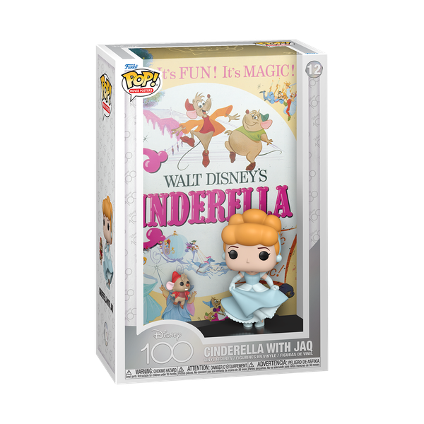 Disney 100. JubiläUm Cinderella Mit Jaq Pop Filmplakate #12 Vinyl Figur-image