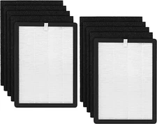 2 HEPA Filters + 8 Carbon Replacement Filter for VEVA Prohepa 9000 Air Purifier