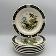 Homer Laughlin Best China USA ZA11 Salad Plates 1985 Rare Pattern Set Of 6