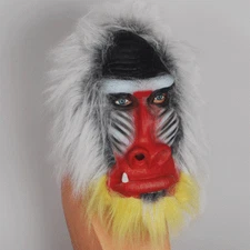 ADULT BABOON MONKEY APE GORILLA JUNGLE ANIMAL COSTUME LATEX MASK RAFIKI KING
