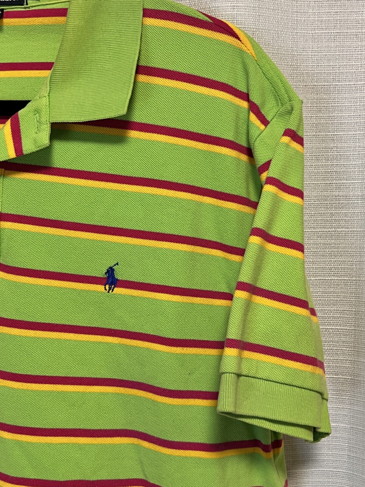 Polo Ralph Lauren uomo grande polo verde lime golf camicia piccola blu pony cotone