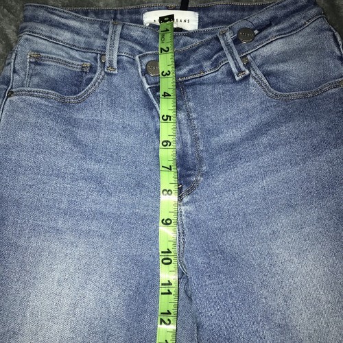 Risen Denim Jeans Straight Leg Womens 3/26 Crossover High rise Light Blue Wash - Picture 13 of 13