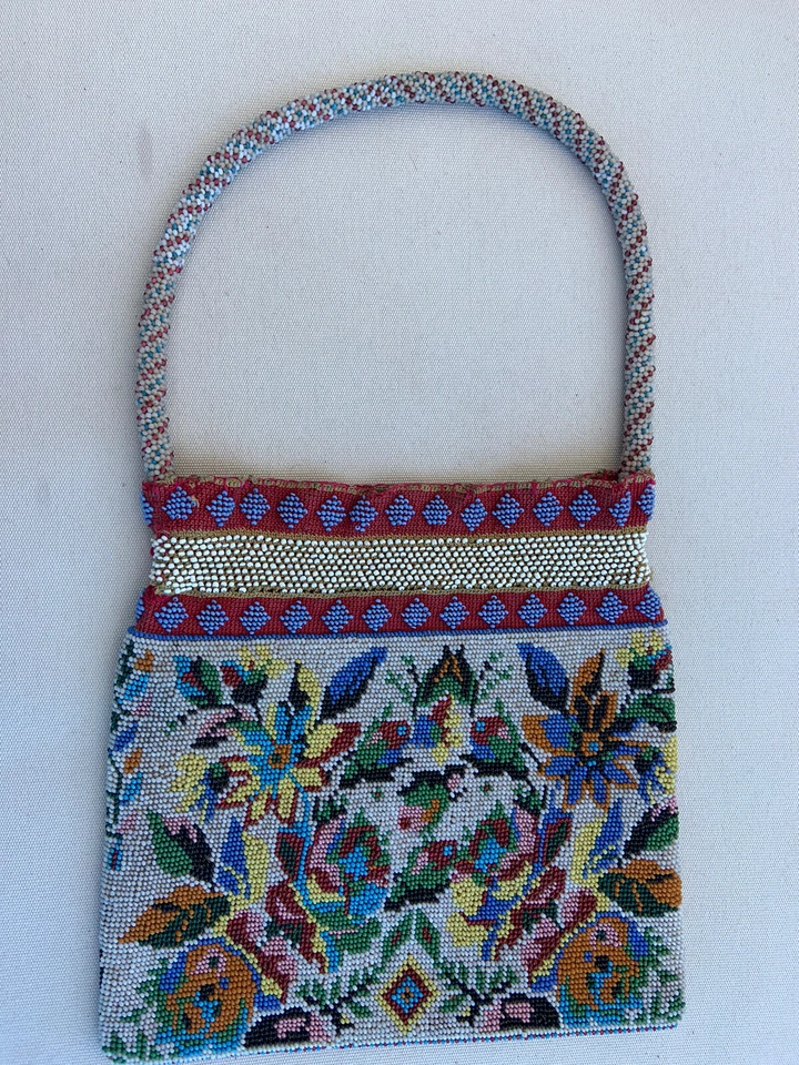 Exquisito bolso de mano con cuentas de vidrio victoriano 1900 Foto 4 de 4