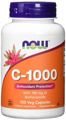 NOW FOODS, VITAMIN C-1000 mit 100mg Bioflavonoiden 100 Veg. Kapseln SUPER PREIS