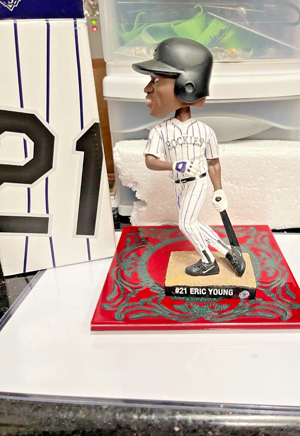 Eric Young #21 Colorado Rockies 20th Anniversary Signed Bobblehead SGA AUTO Base