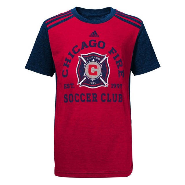 Chicago Fire Soccer Club Youth Triblend Short Sleeve TShirt MLS Adidas