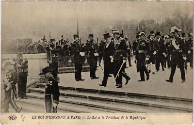 AK König von Spanien in PARIS der König und der Präsident SPANISH ROYALTY (1242115)