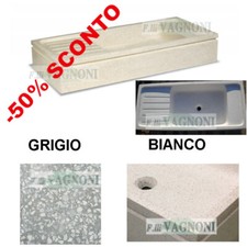 Lavandino lavello acquaio da cucina in graniglia di marmo cemento 115x50 pietra