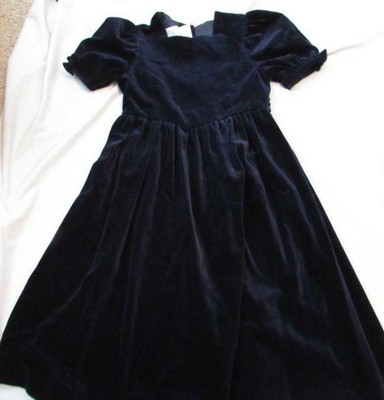 blue velvet girls dress