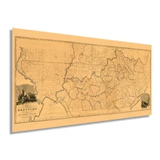 1818 Kentucky State Map from Actual Survey - Vintage Kentucky Wall Art Poster