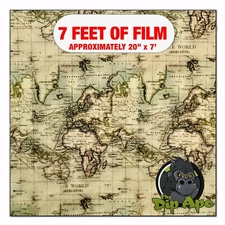 Hydrographic film Geographic World Maps hydro dipping 7' x 20" hydro dip