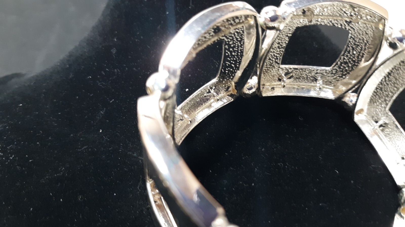 Bracelet Chunky Silver Plated Large Link Expandab… - image 3